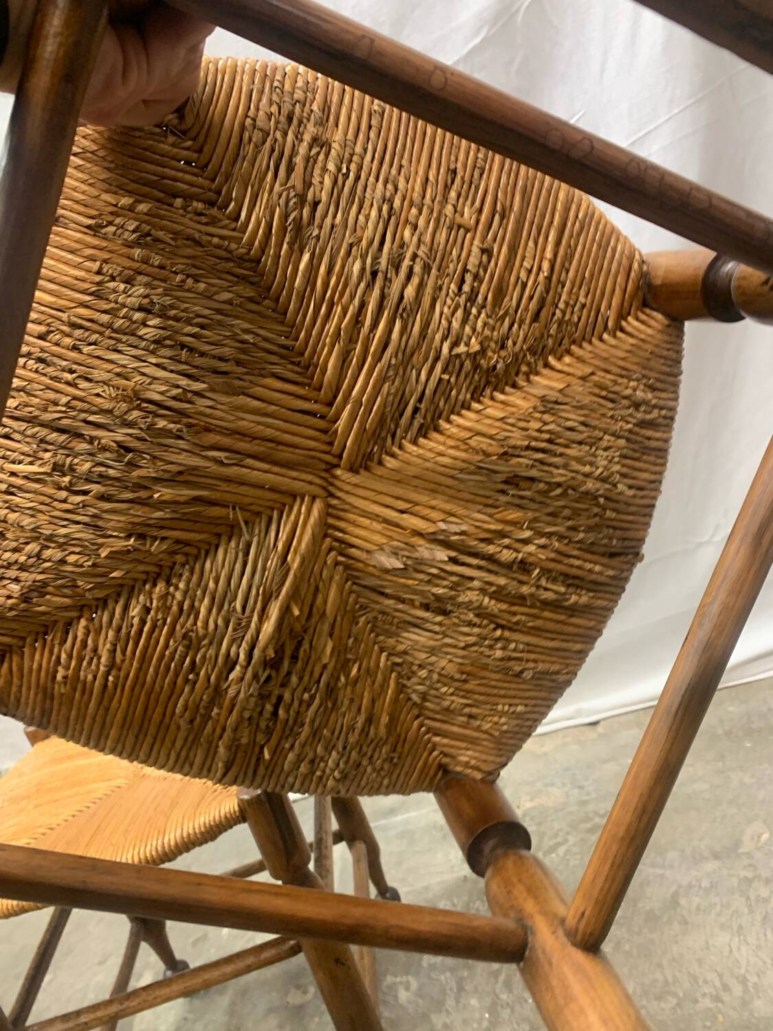 Pair of Antique Straw Stools