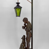 Lamp "La Bonne Soupe" by Victor Rousseau, Art Nouveau, circa 1900