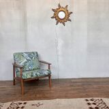 Scandinavian design armchair retro jungle pattern