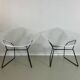 Two Diamond chairs by Harry Bertoia for Knoll mid-century 1970s.