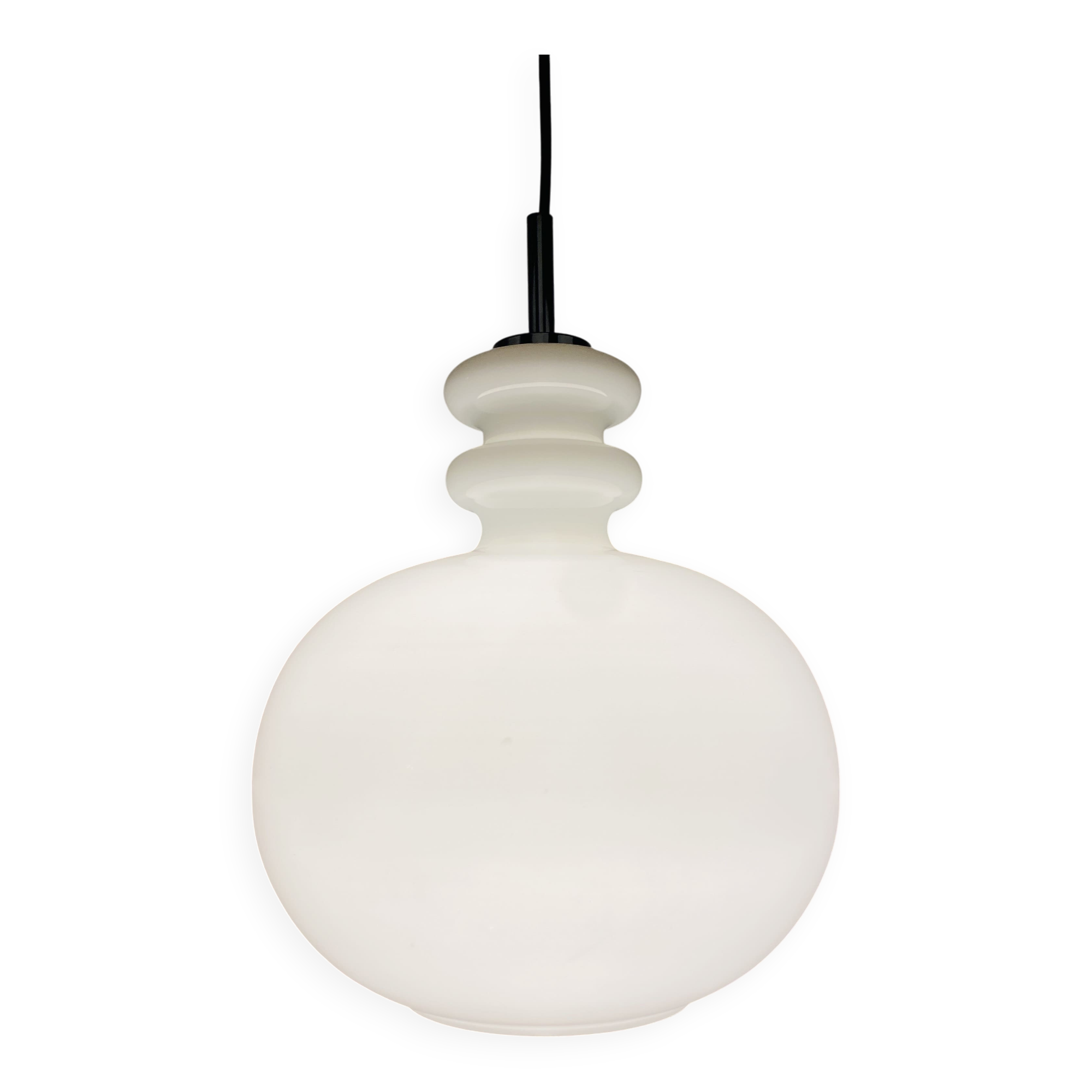 Large white glass chandelier XL by Peill and Putzler