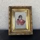 Old Table XIX Portrait of a Woman in Traditional Costume - Signed Célest