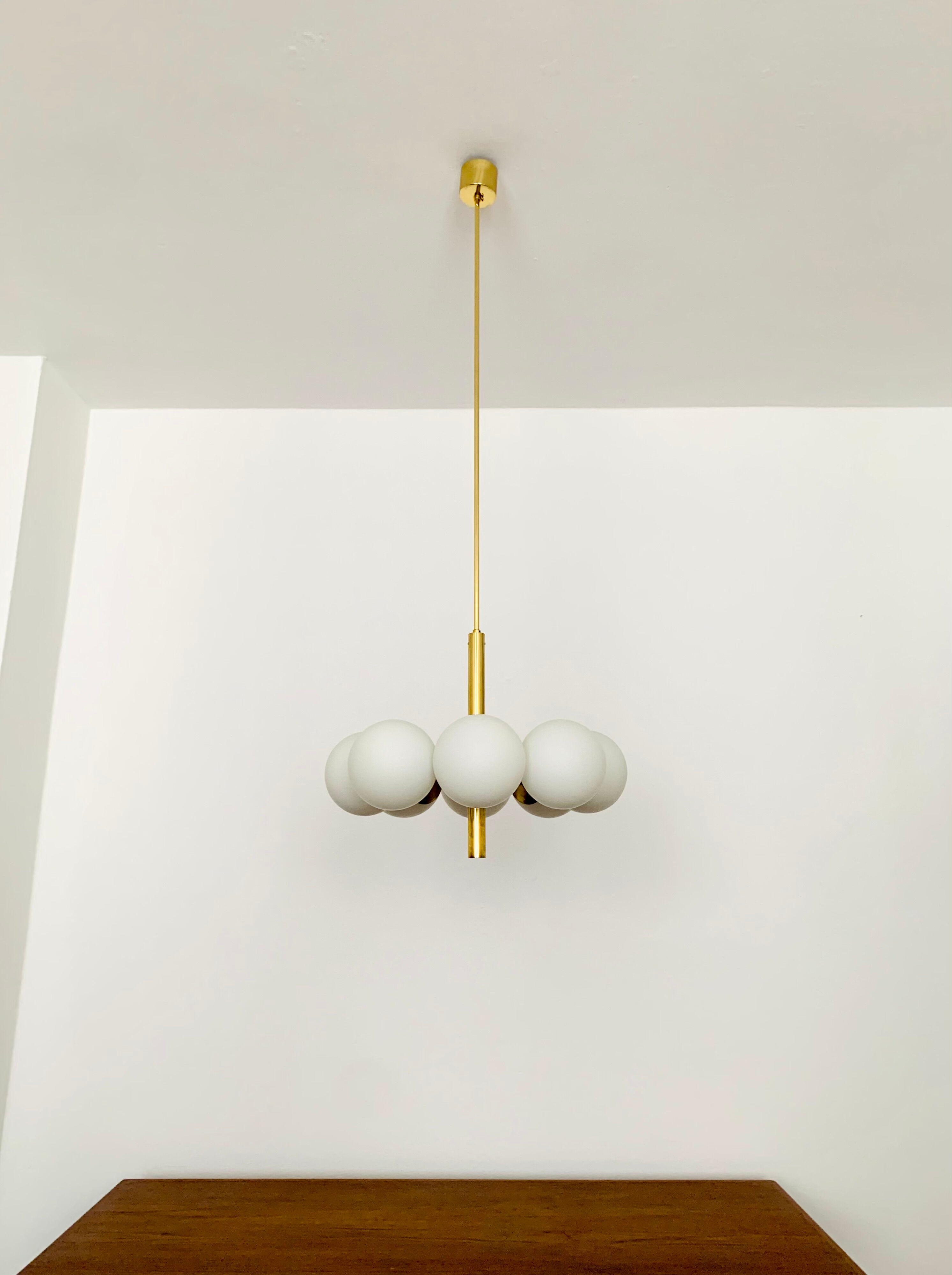 Brass Sputnik chandelier by Kaiser Leuchten