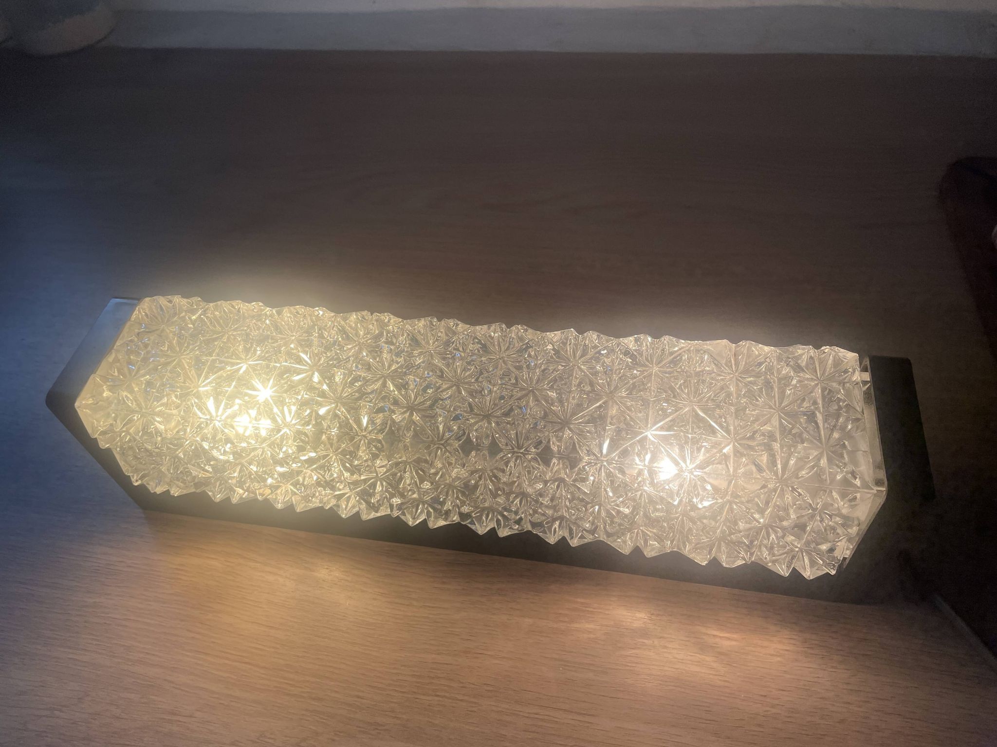 Vintage Erco glass and Bakelite wall light