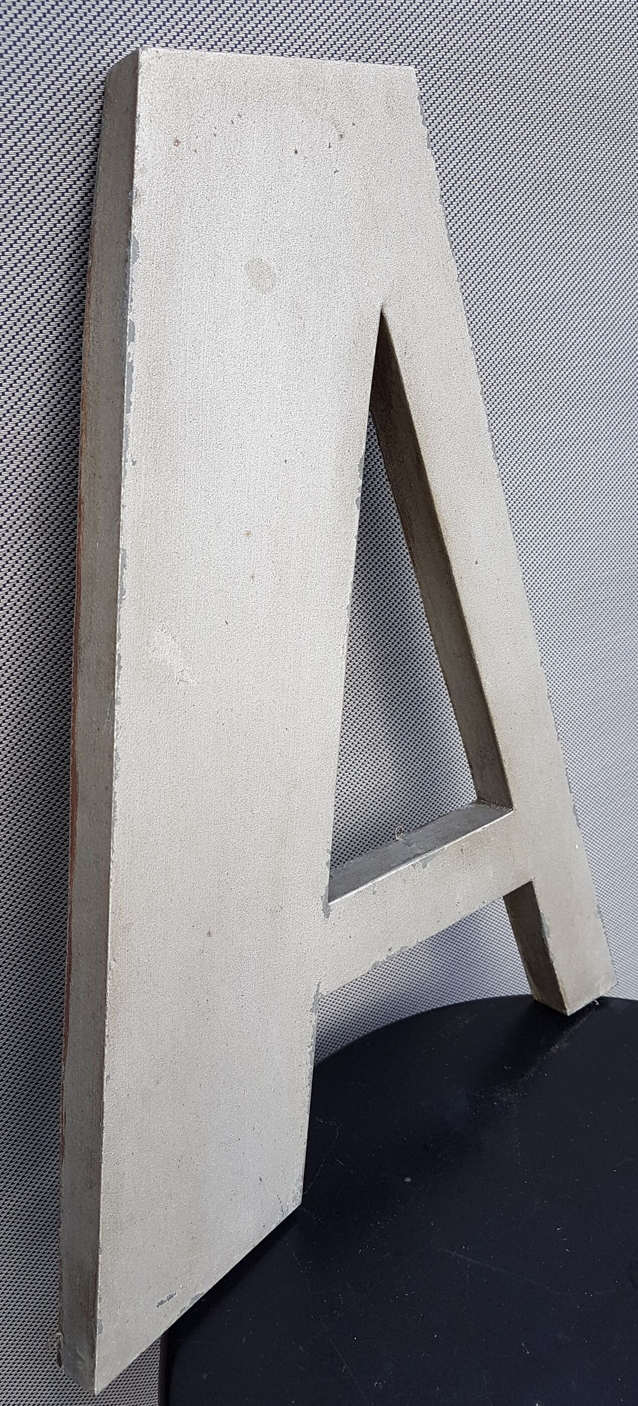 Letter A Art deco Silver zinc