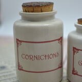Set of 4 stoneware spice pots with original cork lid