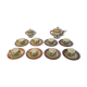 Paul Fouillen Quimper tea set sugar bowl cups and saucers