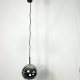 Targetti, set of two chrome sphere pendant lamps from 70s