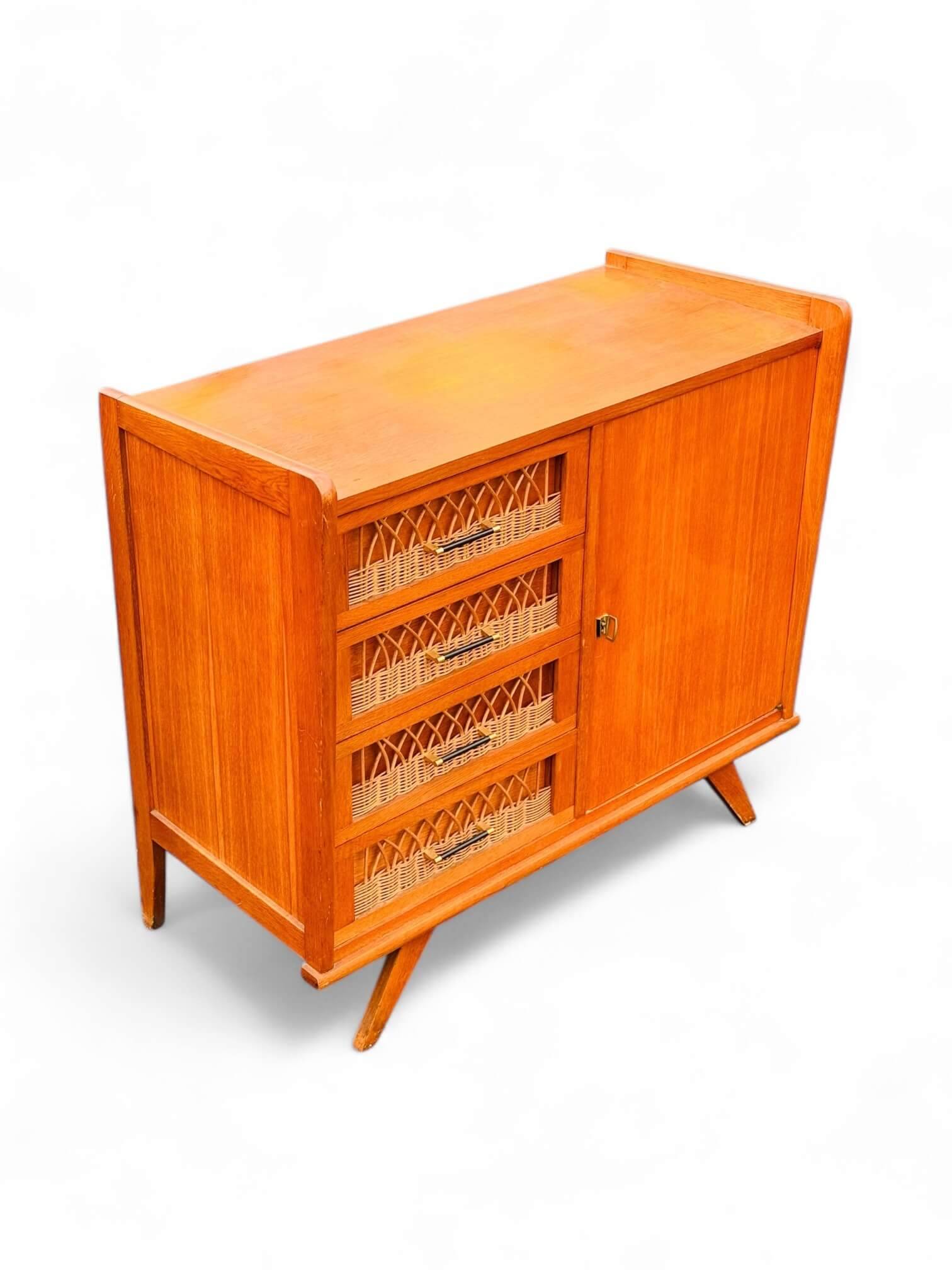 Vintage rattan sideboard