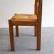 Set of 6 Maison Regain straw chairs in solid elm, 1970s-1980s