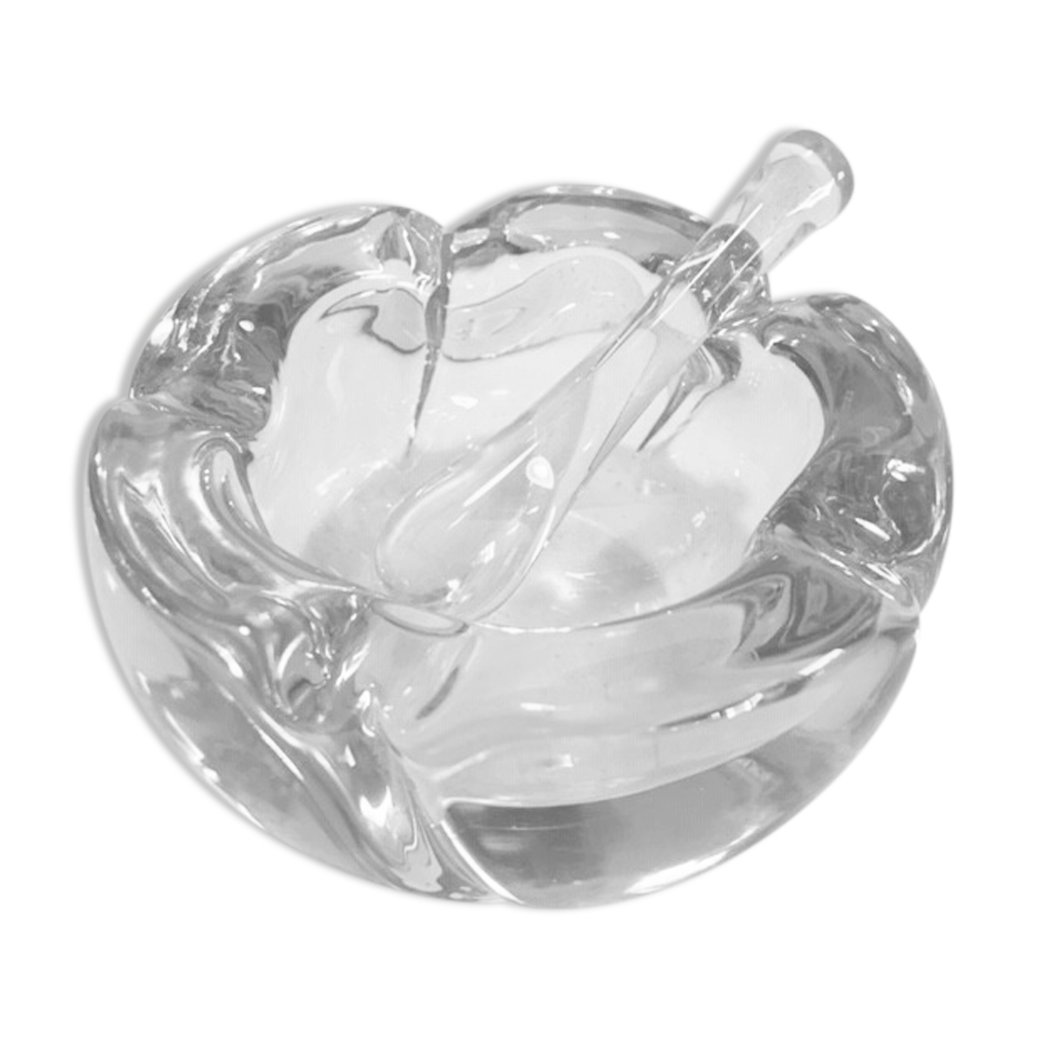 Cendrier vide poche mortier cristal Daum