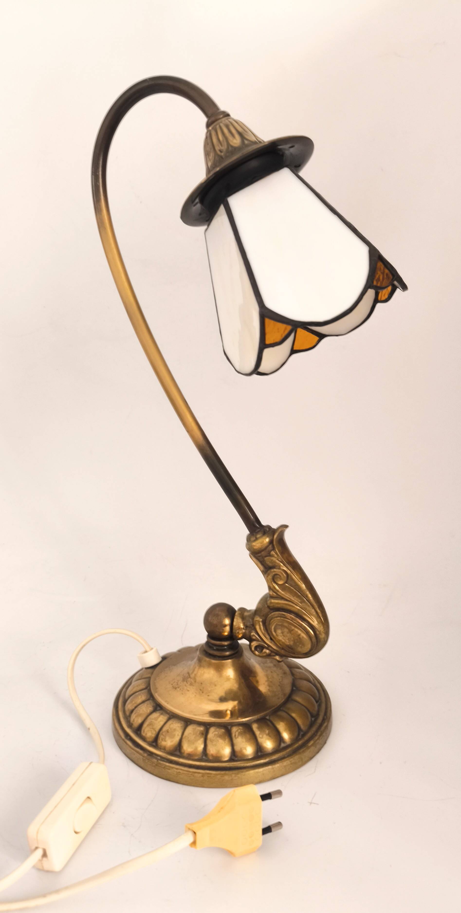 Tiffany-style bronze lamp from the mid-20th century.