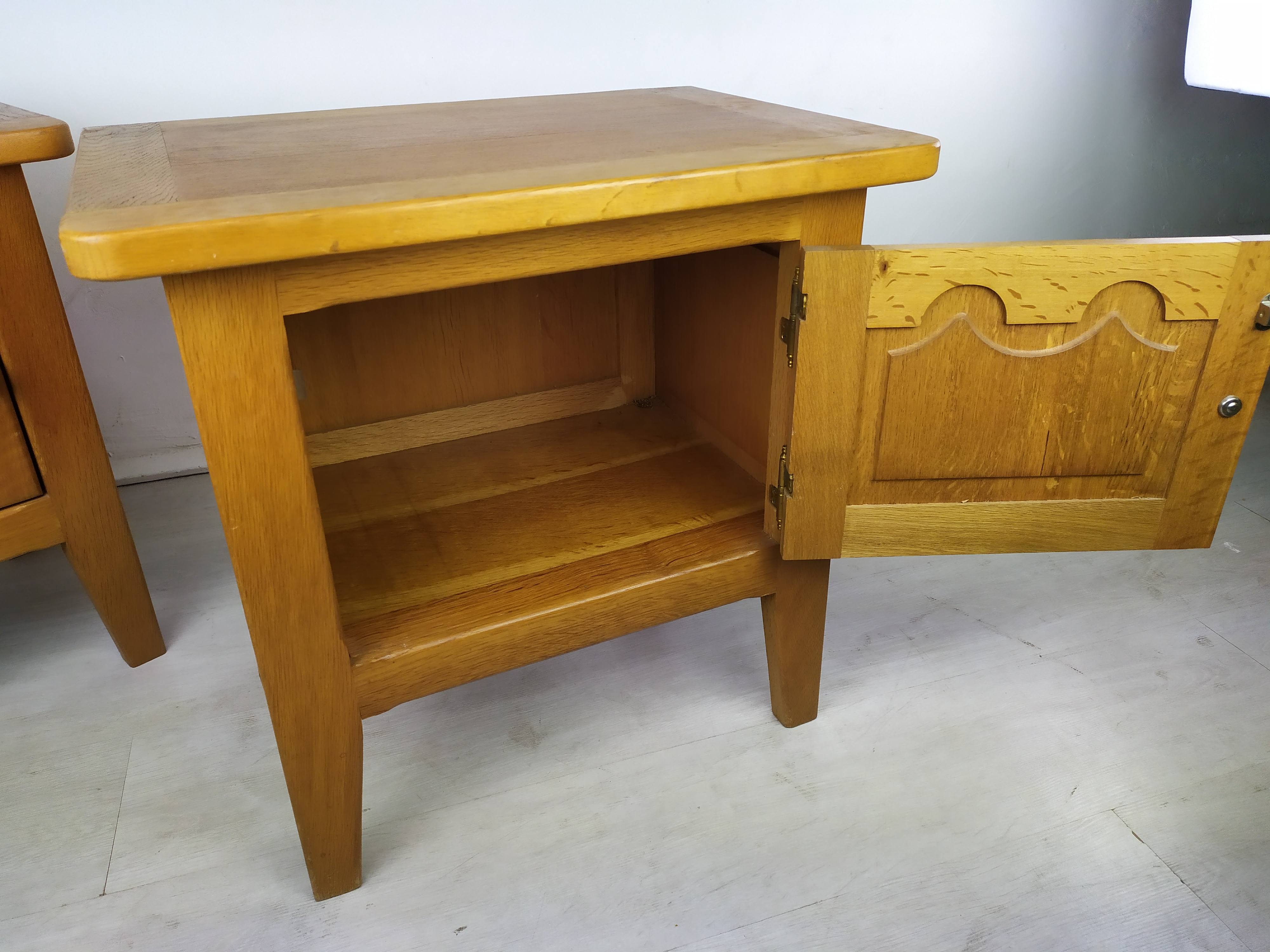 Vintage oak bedside tables