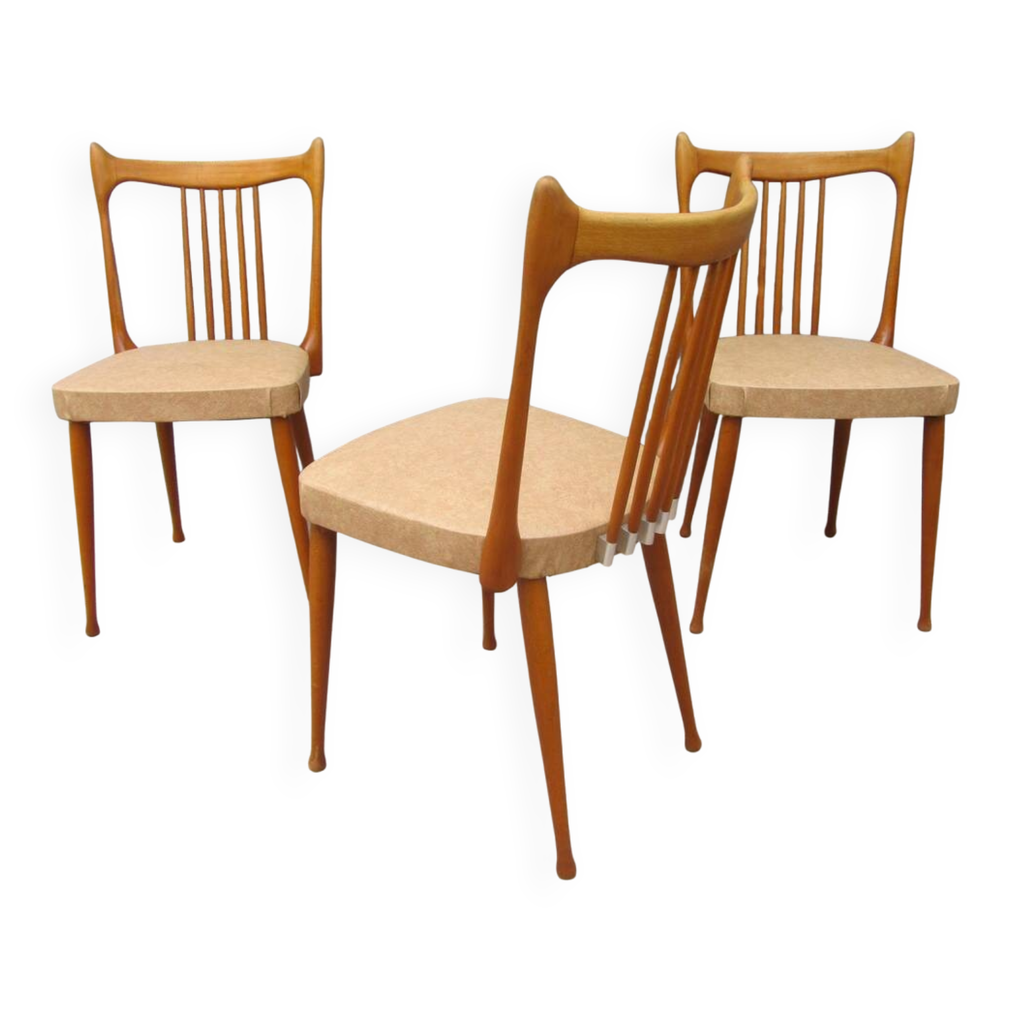 Mid-Century Dutch Organic Design Chairs from Stevens, 1950s, Set of 3