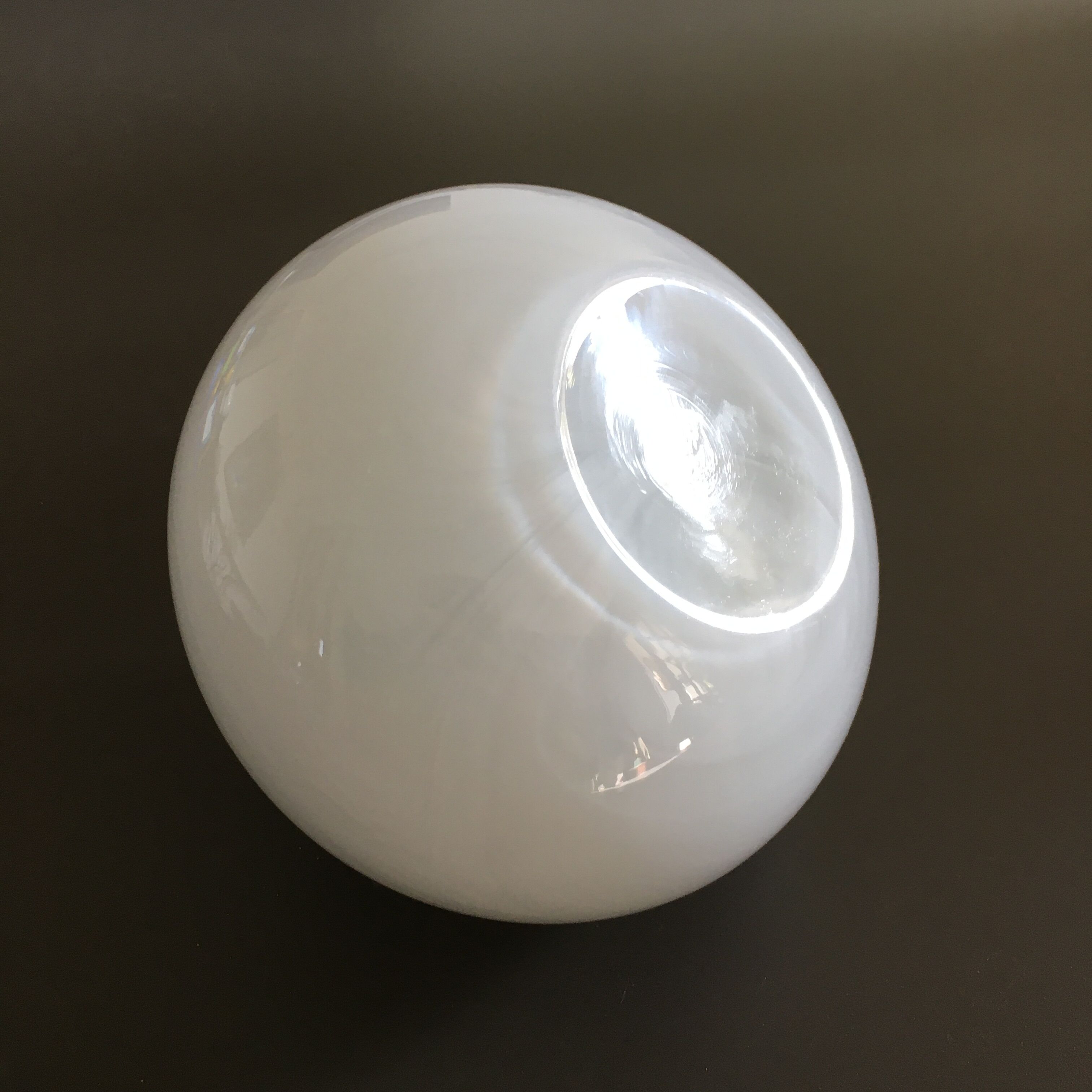 White opaline drop vase