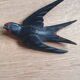 Paire d'hirondelles en bois vintage