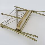 Neoclassical Baroque Folding Magazine Rack in Gilded Metal. 1950s