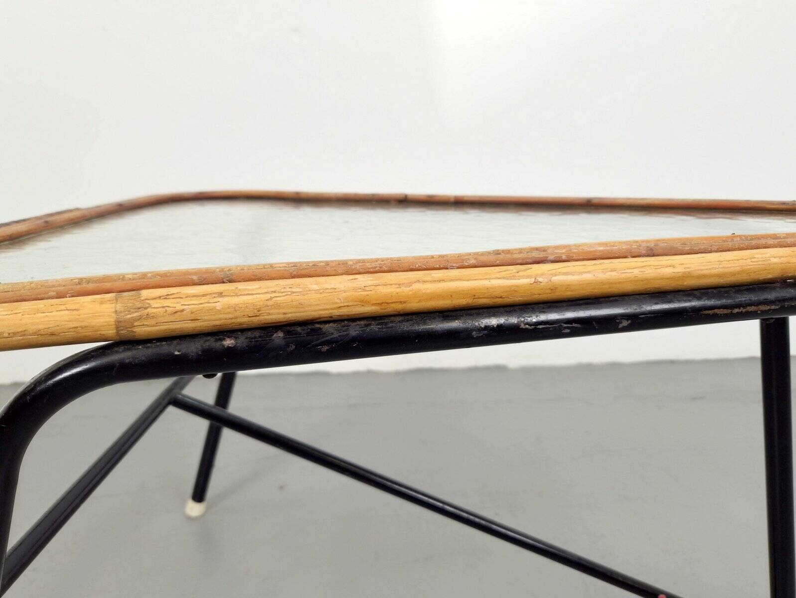 Vintage Rattan Coffee Table attributed to Dirk Van Sliedregt for Rohé Noordwolde, 1960s