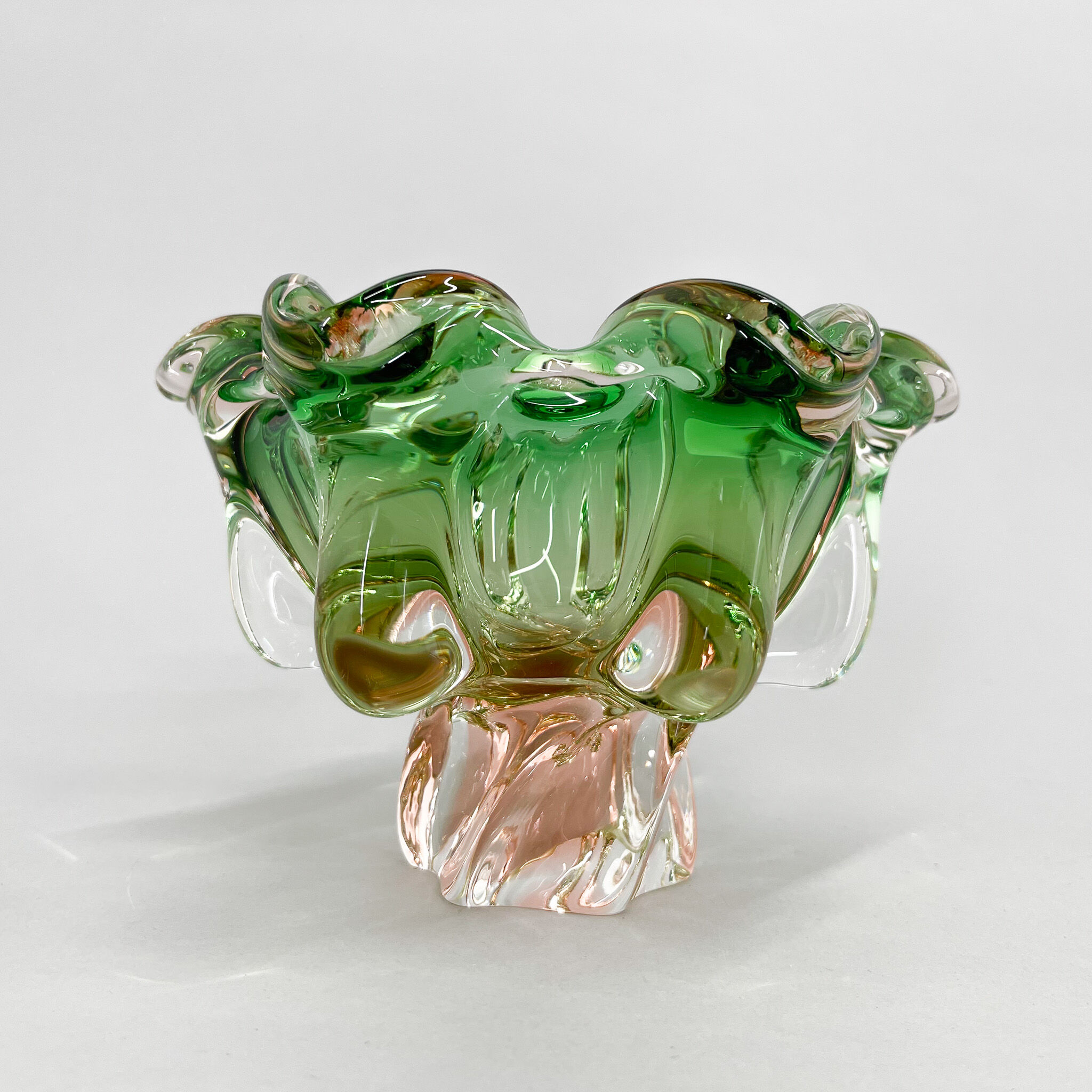 1960's Art Glass Bowl by Josef Hospodka for Chribska Glassworks, Czechoslovakia
