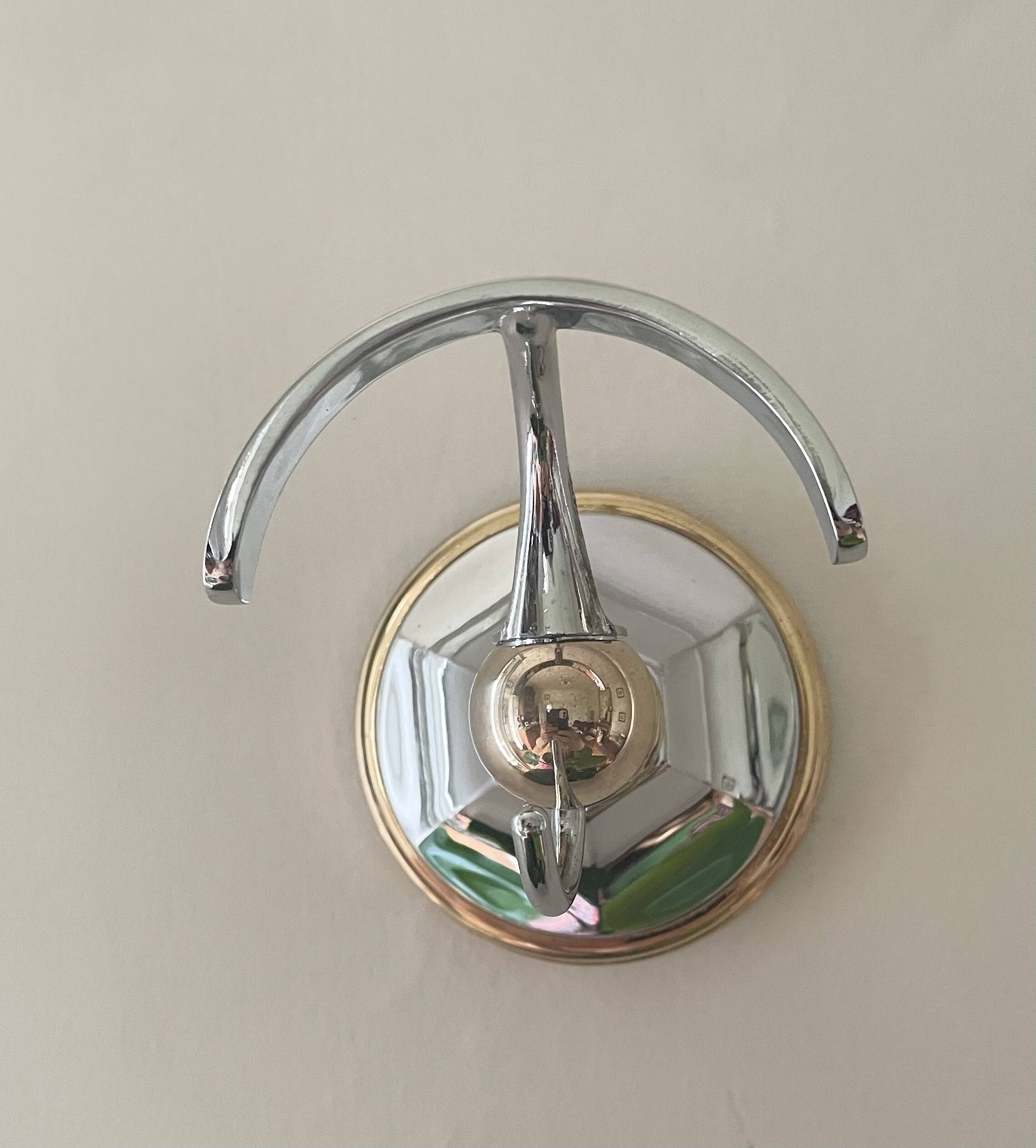 Chrome and gold metal coat rack