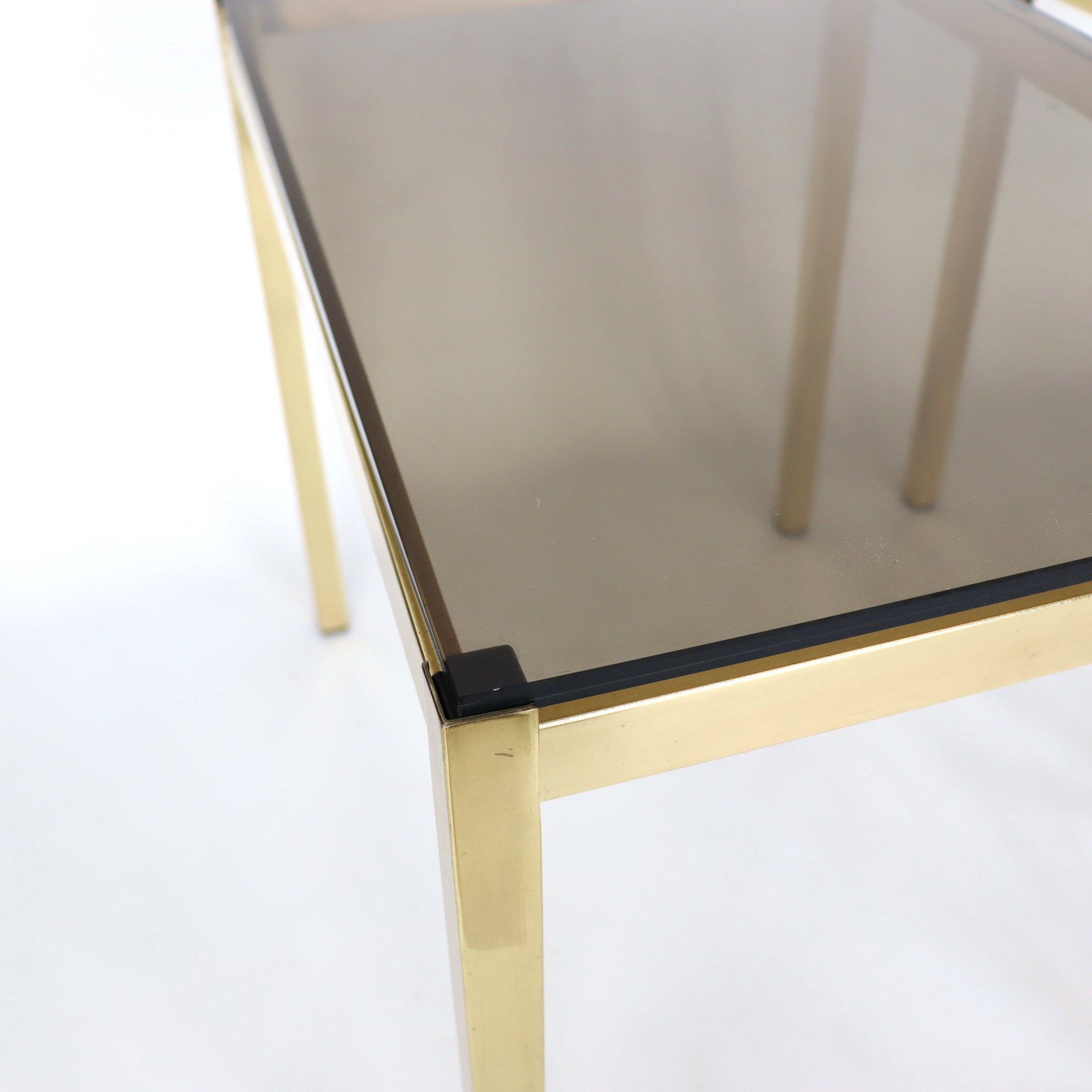 Pair of gilded metal side tables