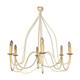 Lustre en fer blanc à 6 bras