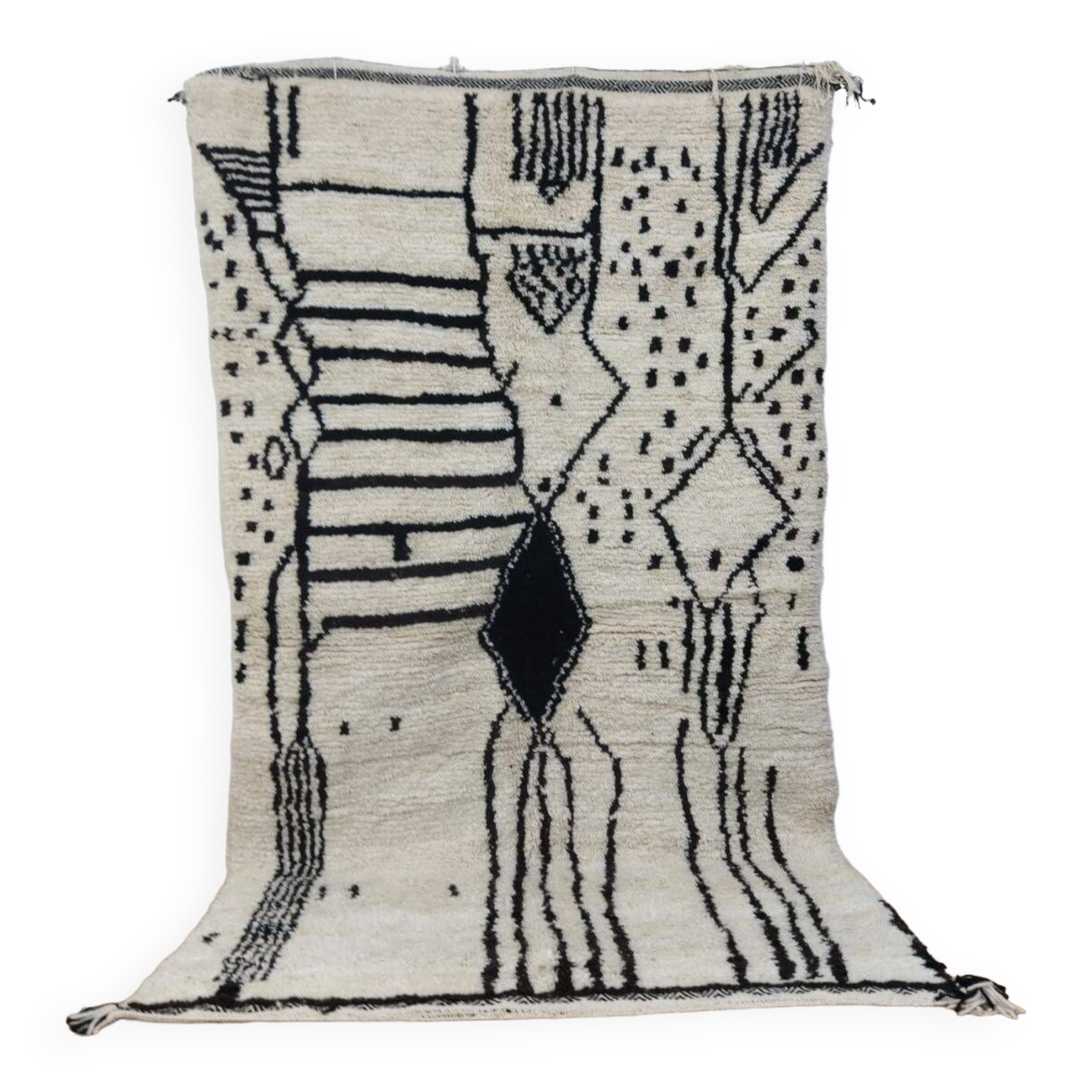 Handmade wool Berber rug 176x152cm