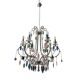 Multicolored Crystal Chandelier 1960’s 6 lights