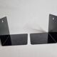 Set of six vintage black lacquered steel bookhouses