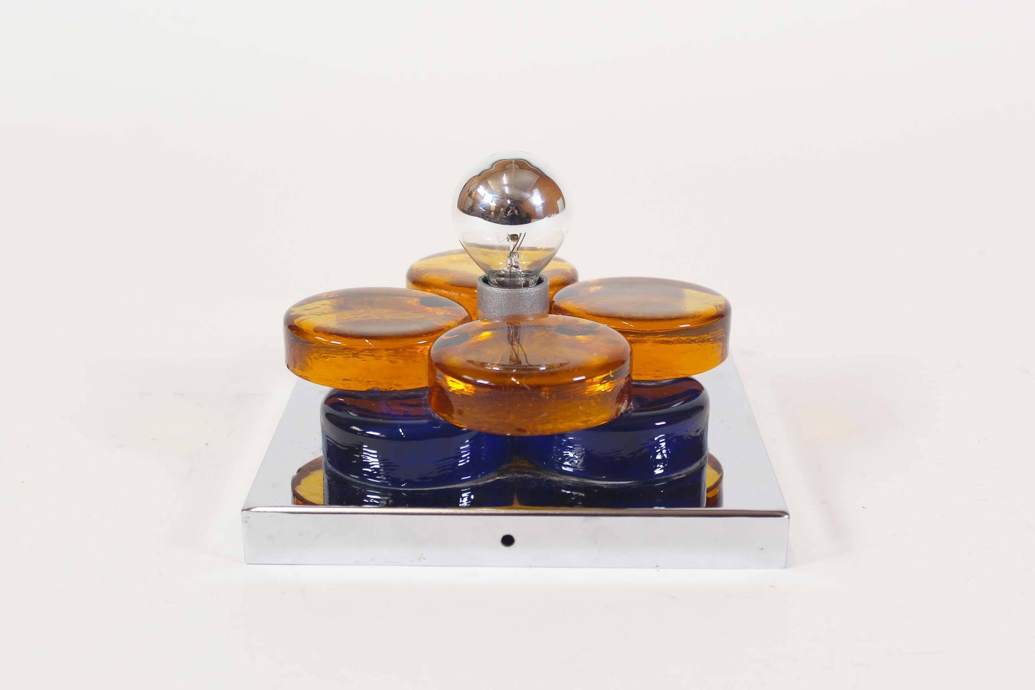 Brutalist glass wall sconce by Albano Poli for Poliarte, Italy 1970's
