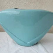 Turquoise ceramic vase