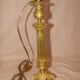 Bronze and brass candlestick, "Restoration" style, electrified as a lamp base.