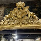 Miroir De Cheminée En Bois Doré « aux Colombes » D’époque Napoléon III , XIX ème 2m46 X 1m24
