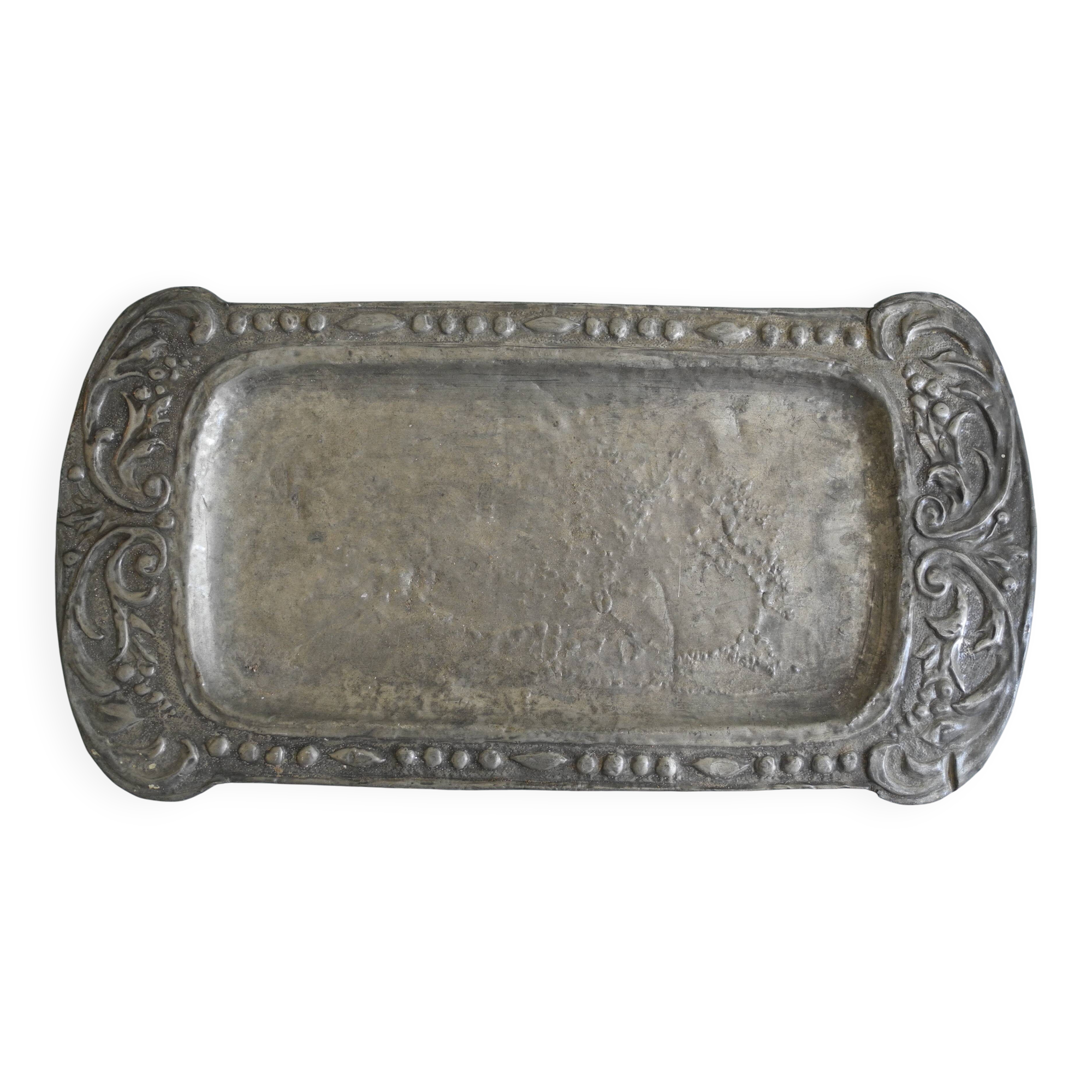 old flat tin zinc tray decorative table french tin zinc tray art nouveau