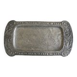 ancien plateau plat étain zinc déco table french tin zinc tray art nouveau