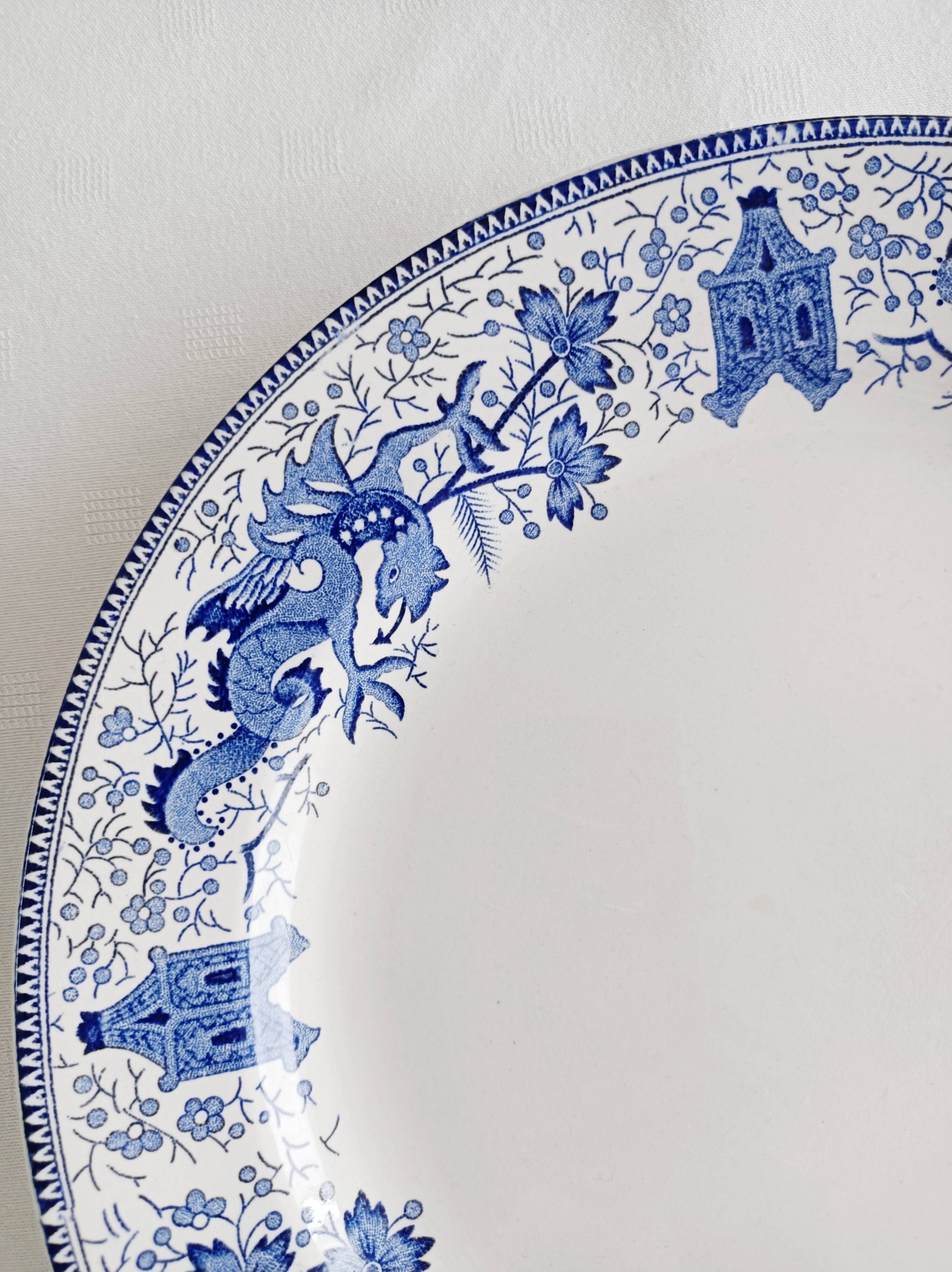 Round dish La Louvière Dragon