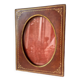 Cadre cuir ancien avec dorure dimensions du cadre 18 cm x 14 cm