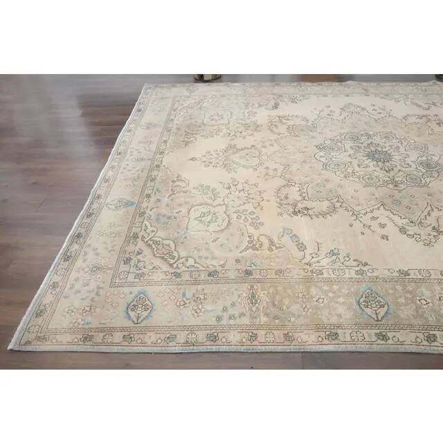 1970s Vintage Persian Handmade Wool Orange Area Rug 290x384