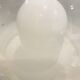 Danish glass globe floor lamp