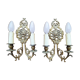 Pair of gilded bronze sconces decorated with Louis XIV style mascarons