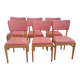 Set 6 chaises vintage structure chêne assise et dossier rouges