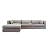 Canapé d'angle gris, design scandinave, années 00