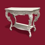 Louis XV style console table in patinated wood, 19th century