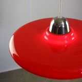 Space-Age Saucer Pendant in Red Plexiglas from Guzzini, 1960s