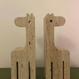 Travertine giraffe bookends, Fratelli Mannelli, Italy, 1970s