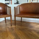 Restored art deco bench and matching armchair