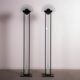 Set of Memphis style frosted glass floor lamps. Circa 1980