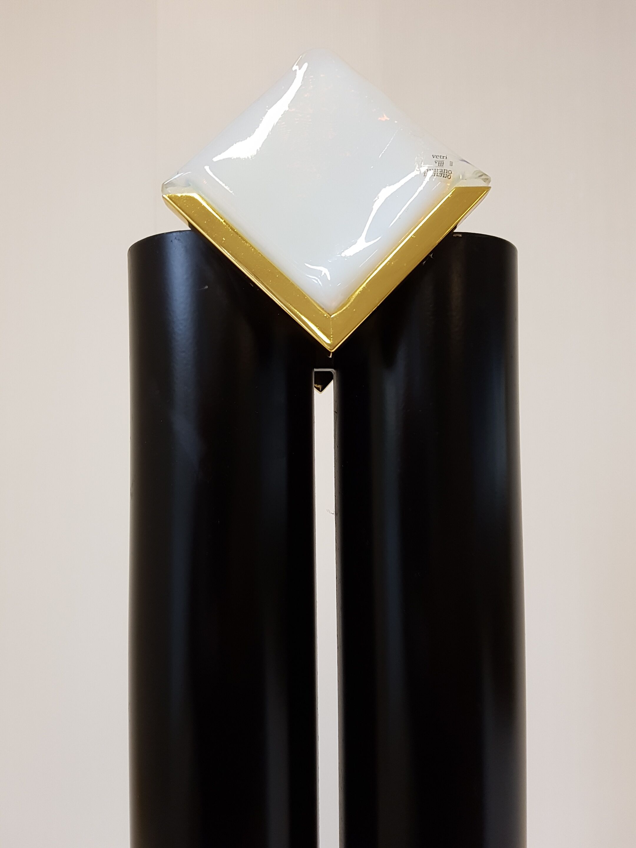 Lampadaire italien en Murano et acier 1970