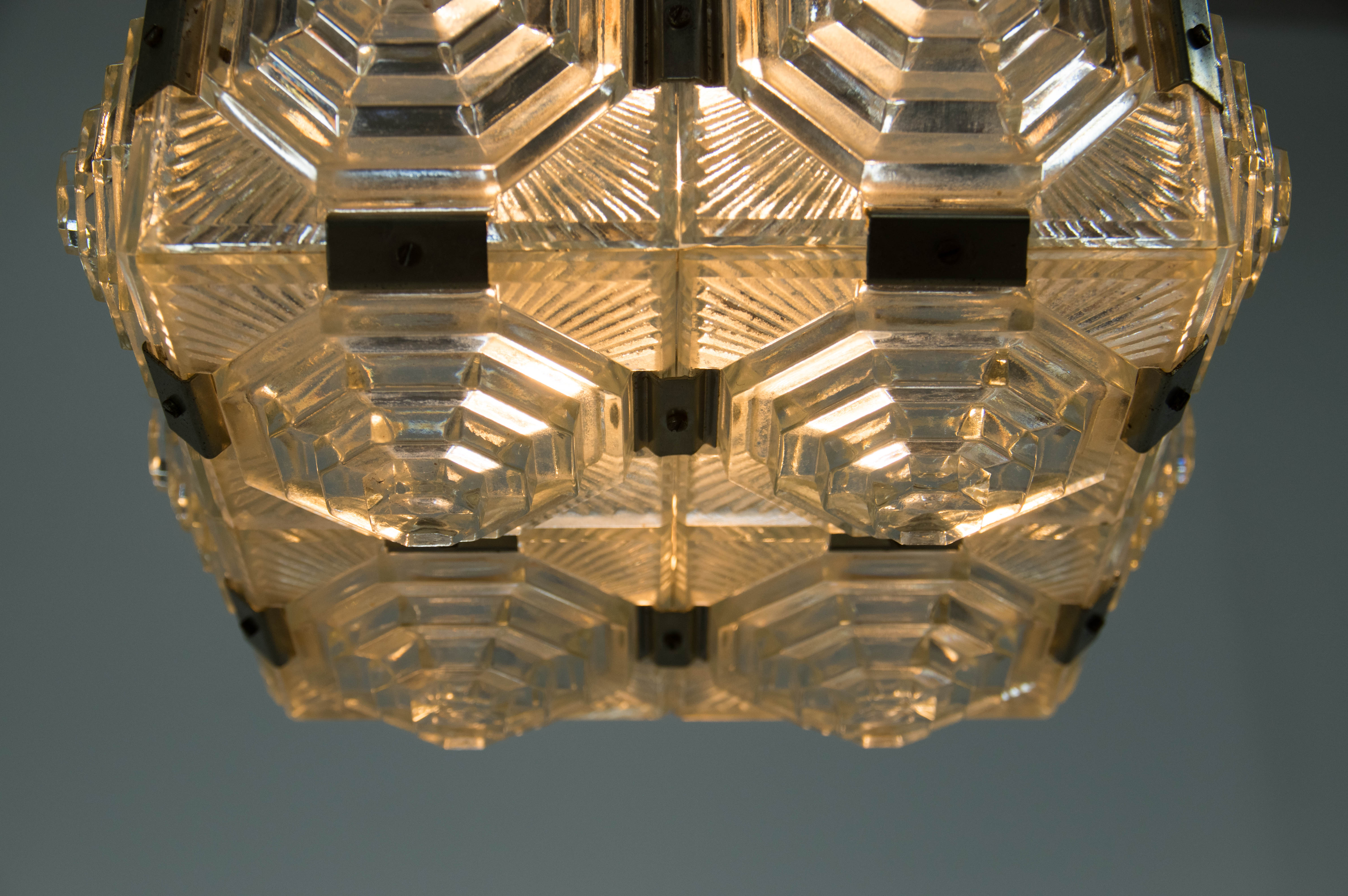 Glass Pendant by Kamenicky Senov, 1960s