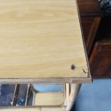 Vintage rattan and glass shelf